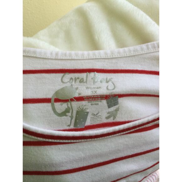 Coral Bay Christmas Puppy Tee Shirts 3 quarter sleeve lot of 2 - Picture 5 of 9